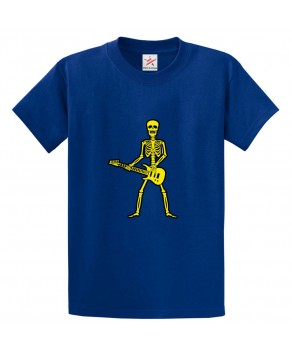 Skeleton With Guitar Unisex Classic Kids and Adults T-Shirt For Halloween
